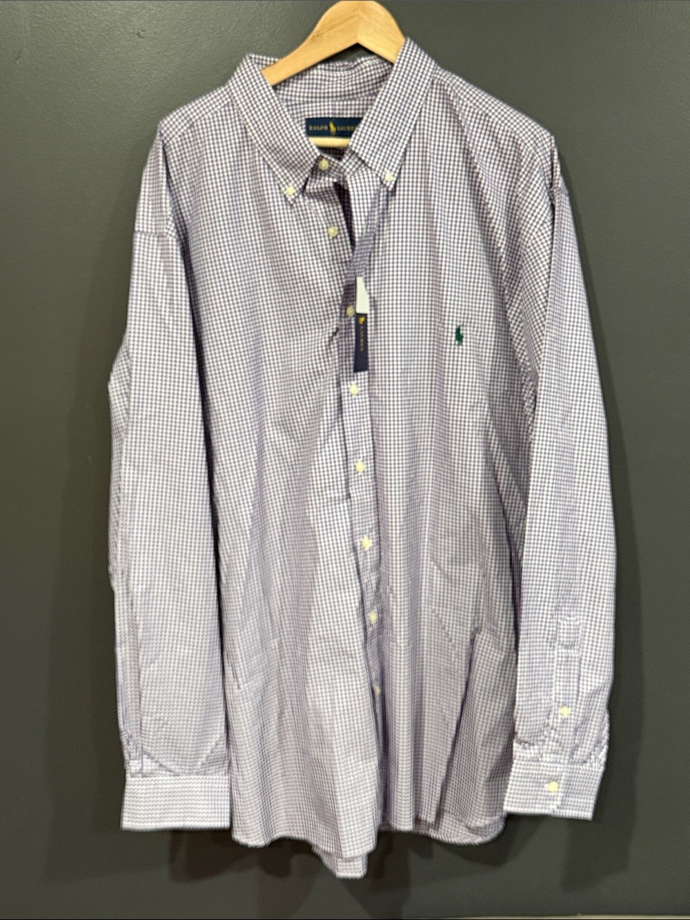 Ralph Lauren Men's Purple Check Button-Down Dress Shirt